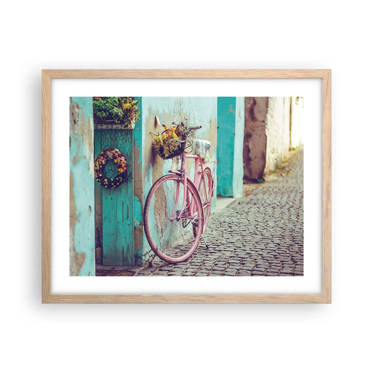 Poster in cornice rovere chiaro - Torno subito - 50x40 cm