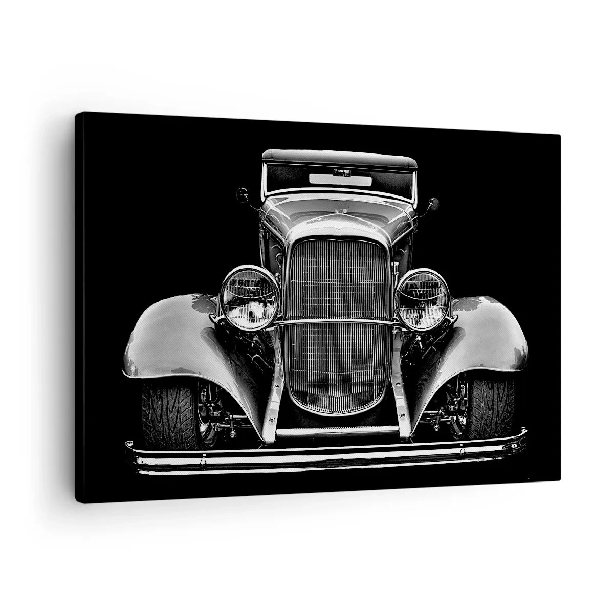 Quadro su tela - Stampe su Tela - Un'auto d'epoca in bianco e nero - 70x50cm - Una vera fuoriclasse - Decorazione murale moderna per soggiorno e camera da letto ARTTOR