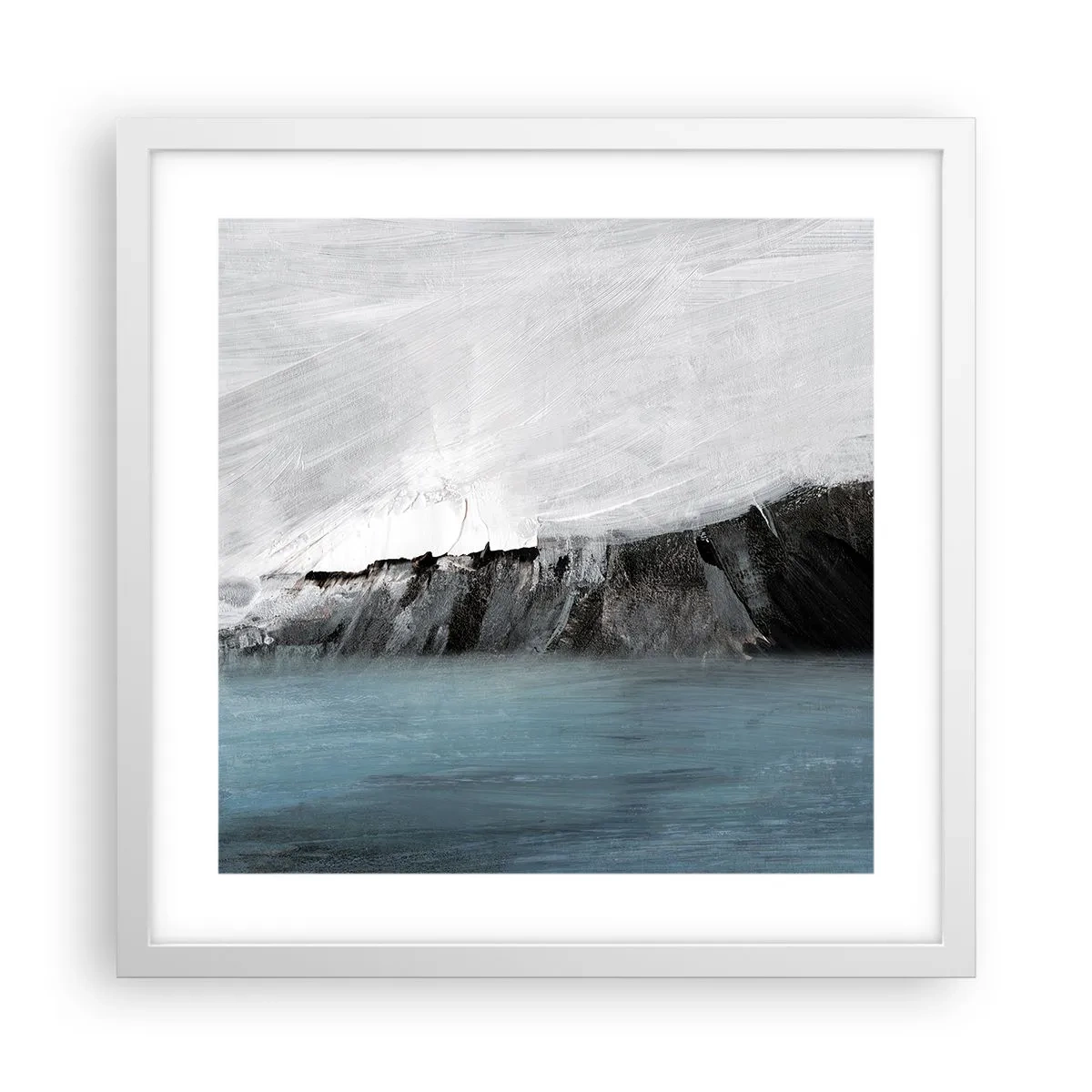 Poster in cornice bianca - Acqua-terra: lo scontro degli elementi - 40x40 cm