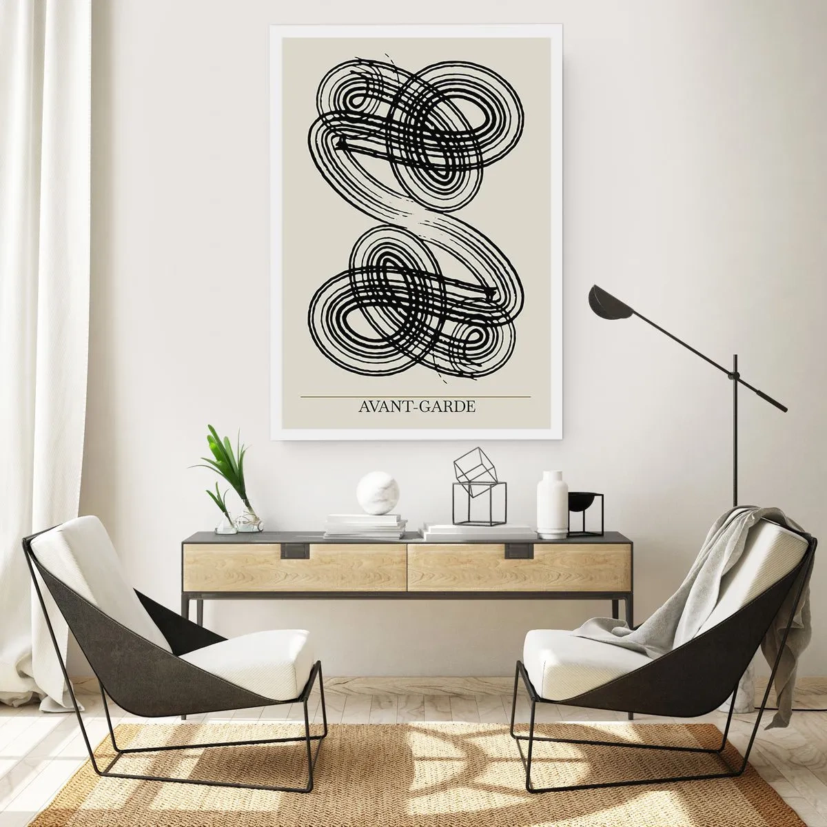 Poster - Composizione astratta di linee d'avanguardia - 50x70cm - In tutta spontaneità - Decorazione murale moderna per soggiorno e camera da letto ARTTOR