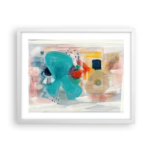 Poster in cornice bianca - Il gioco dei colori - 50x40 cm