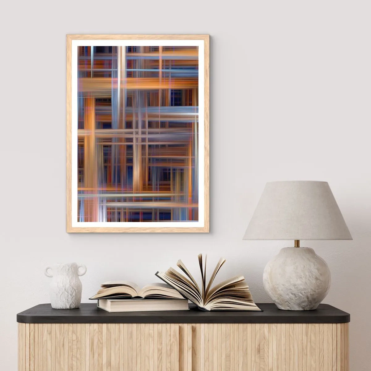 Poster in cornice rovere chiaro - Tessute con la luce - 70x100 cm