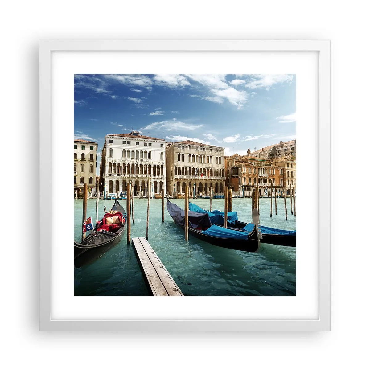 Poster in cornice bianca - Palazzi nel blu - 40x40 cm