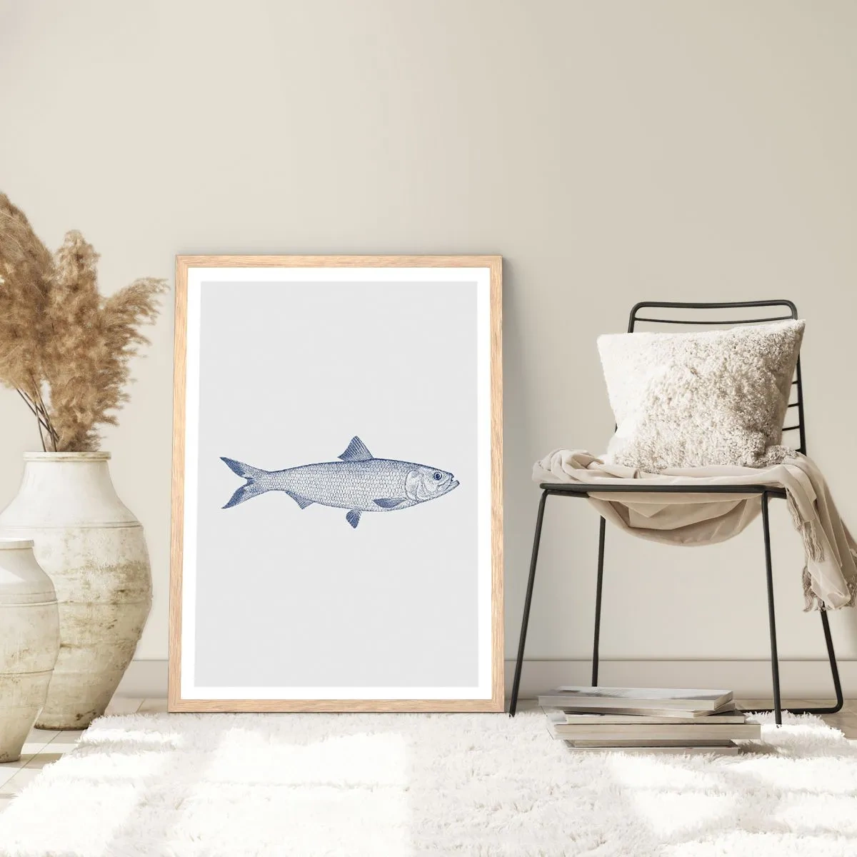 Poster in cornice rovere chiaro - Un saluto dai mari del nord - 61x91 cm