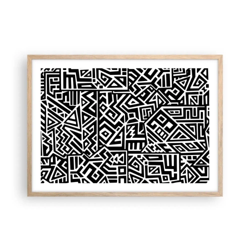 Poster in cornice rovere chiaro - Composizione precolombiana - 70x50 cm