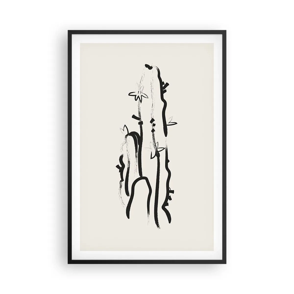 Poster in cornice nera - Erba in fiore - 61x91 cm