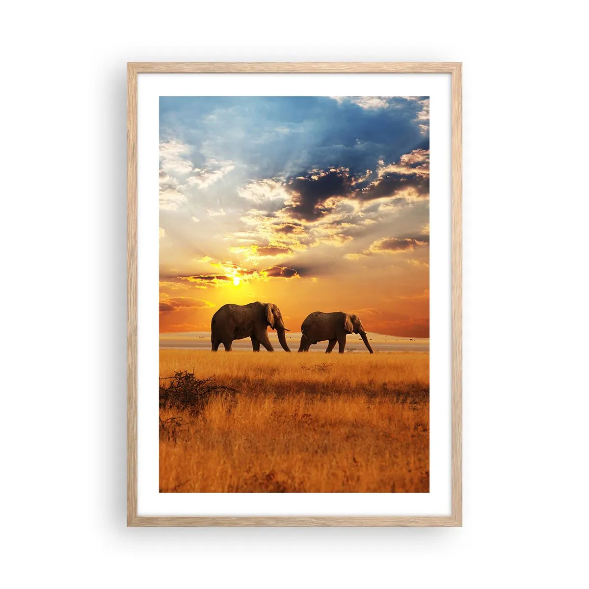 Poster in cornice rovere chiaro - Passeggiata familiare - 50x70 cm