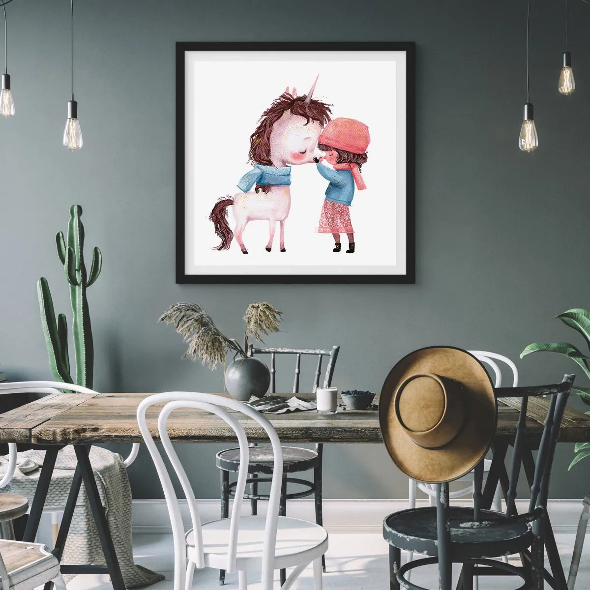 Poster in cornice nera - Racconto d'inverno - 40x40 cm