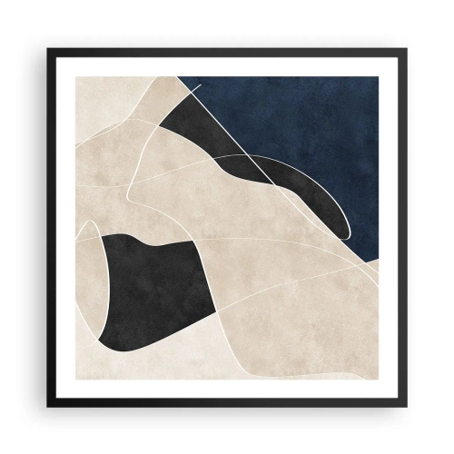 Poster in cornice nera - Composizione astratta: il contrasto dei colori - 60x60 cm