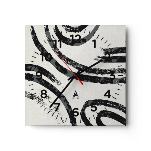 Orologio da parete - Orologio in Vetro - Interrotto a metà - 30x30 cm