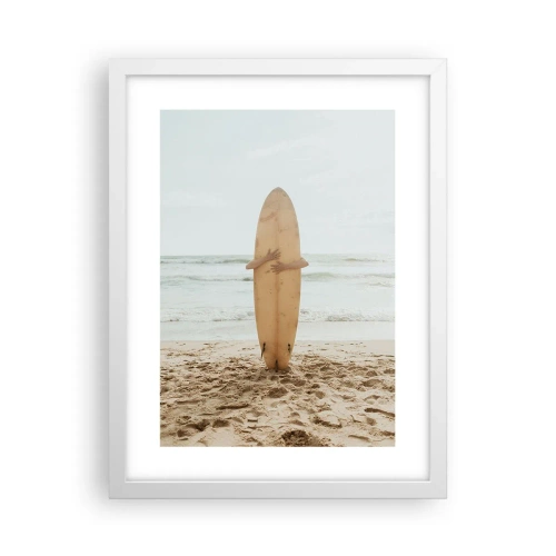 Poster in cornice bianca - Amore per le onde - 30x40 cm