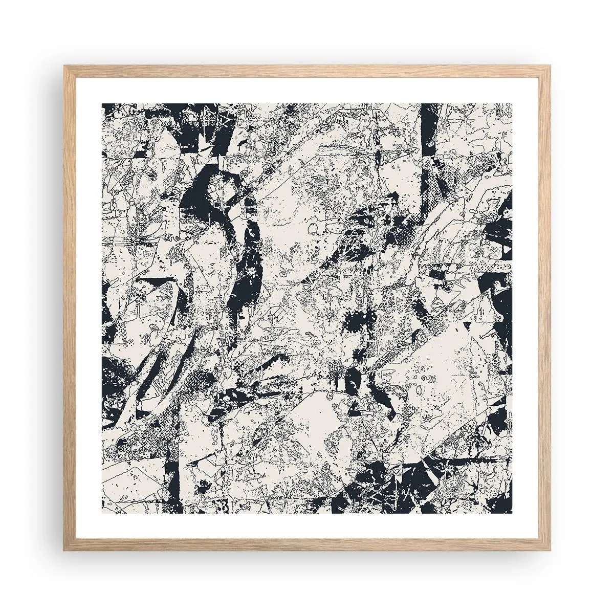 Poster in cornice rovere chiaro - La compenetrazione degli opposti - 60x60 cm