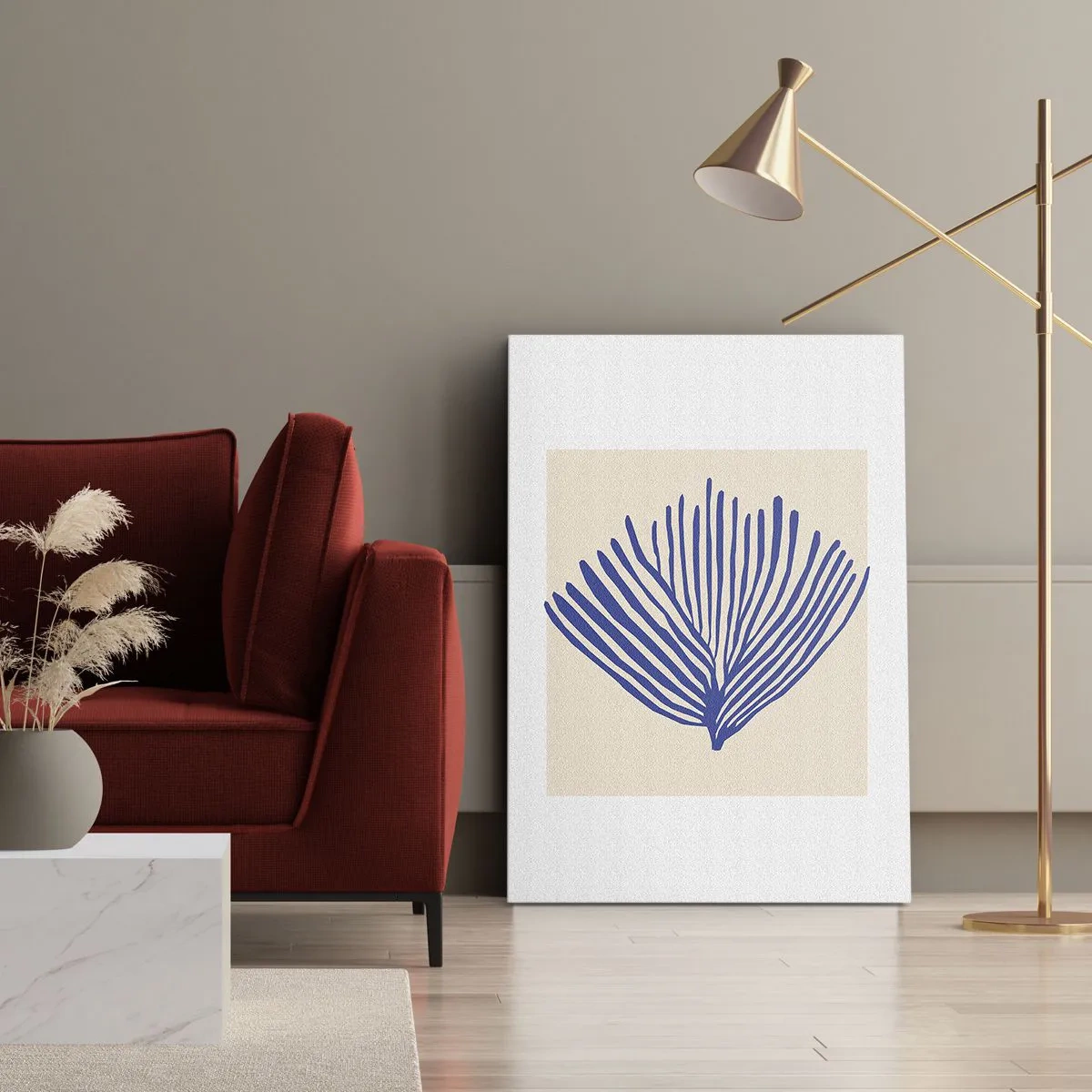 Quadro su tela - Stampe su Tela - Ventaglio blu - 55x100 cm