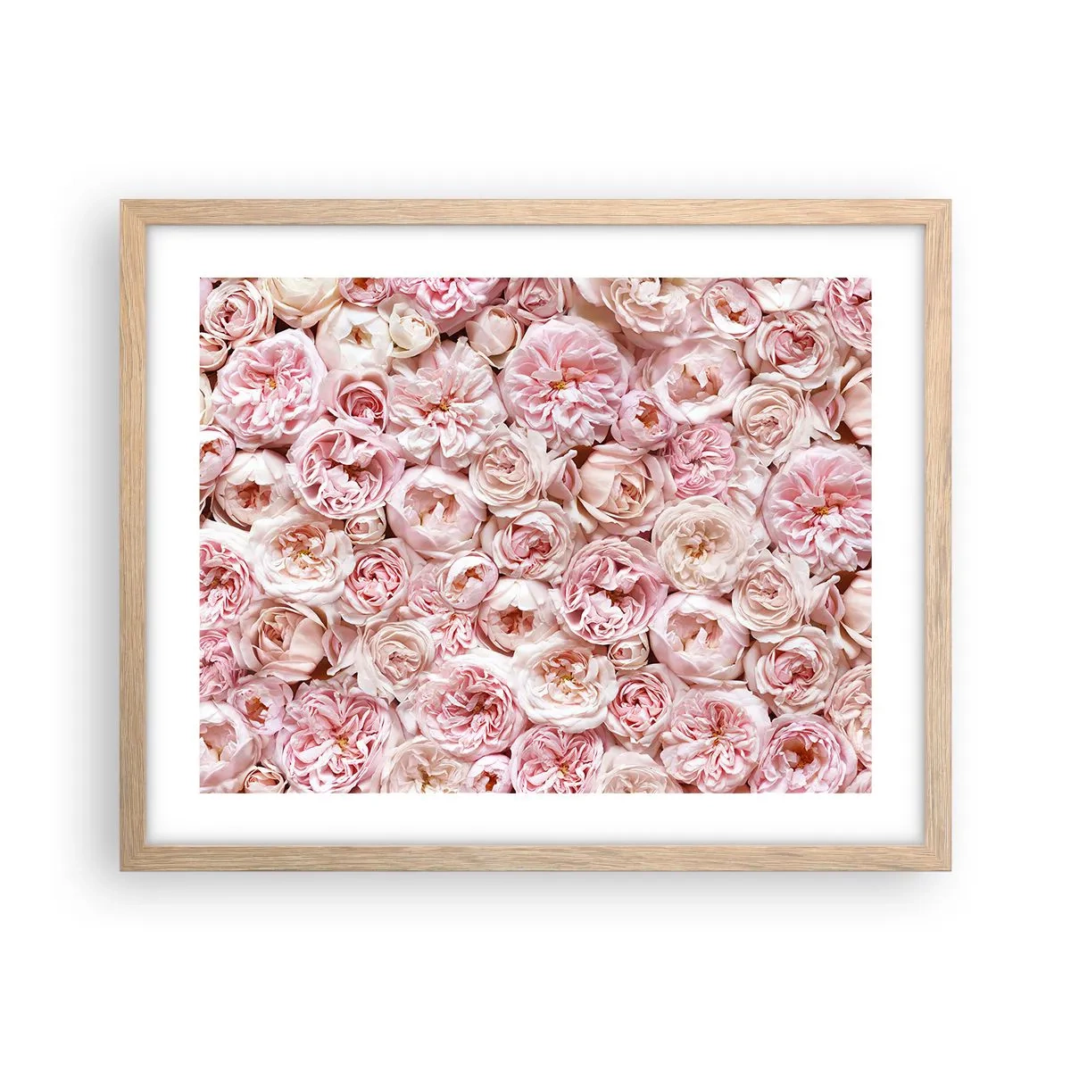 Poster in cornice rovere chiaro - Coperto di rose - 50x40 cm