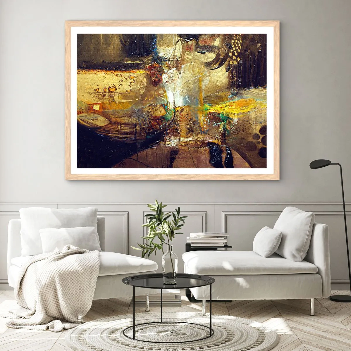 Poster in cornice rovere chiaro - Freddo, più caldo, bollente - 91x61 cm