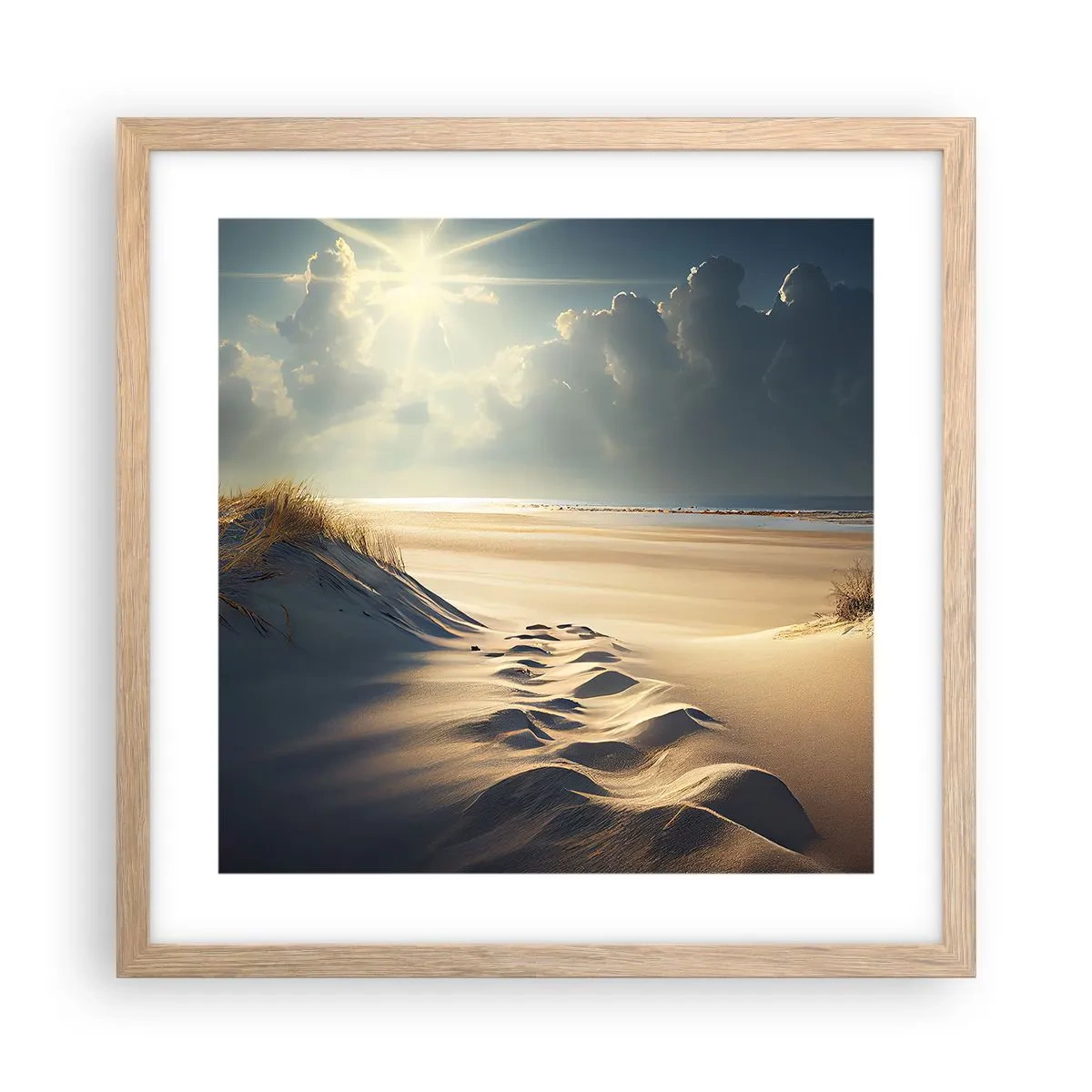 Poster in cornice rovere chiaro - Paesaggio rilassante - 40x40 cm