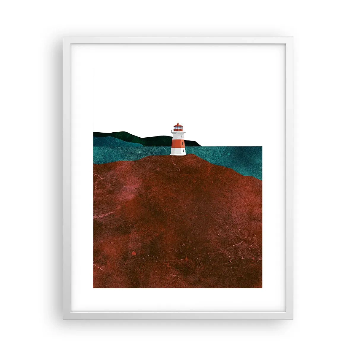 Poster in cornice bianca - Contemplando il mare - 40x50 cm