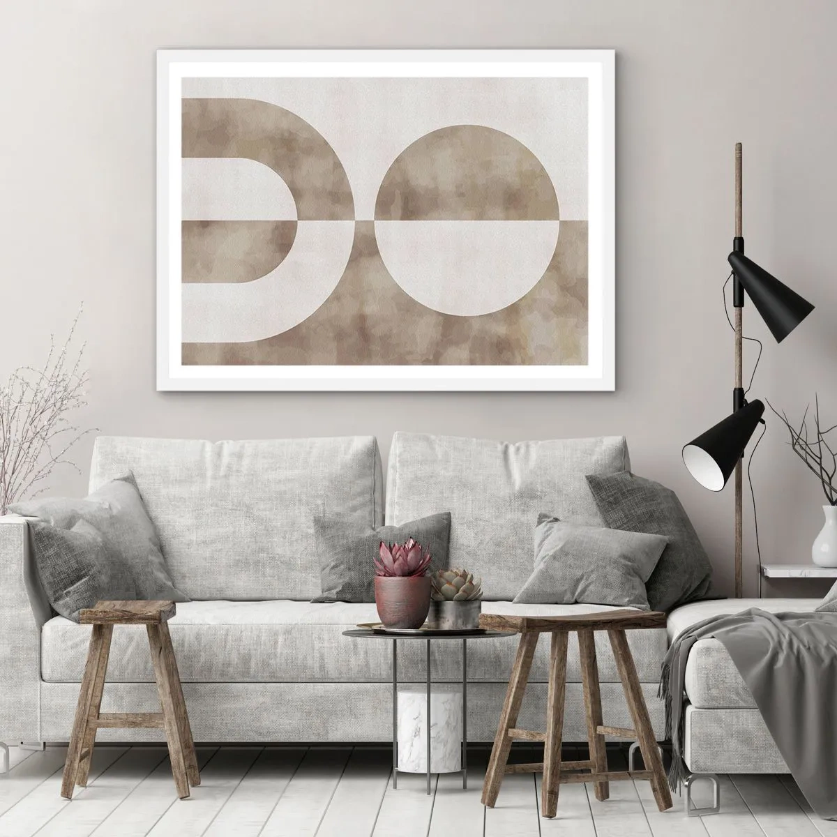 Poster in cornice bianca - Analogie e differenze - 100x70 cm