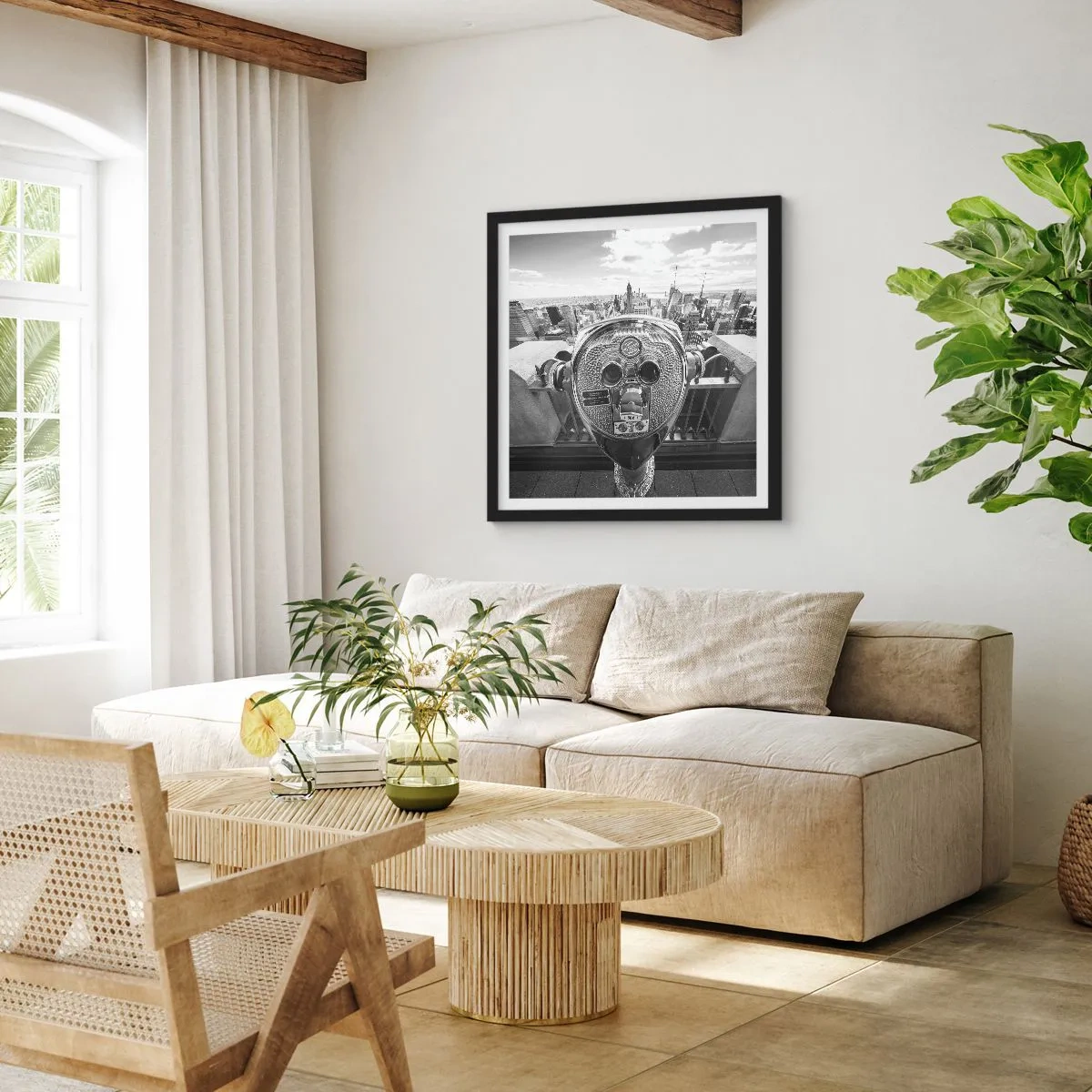 Poster in cornice nera - Il centro del mondo - 30x30 cm