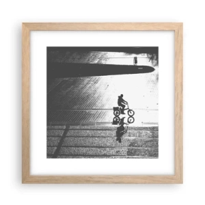 Poster in cornice rovere chiaro - Avanti, attraverso la città - 30x30 cm