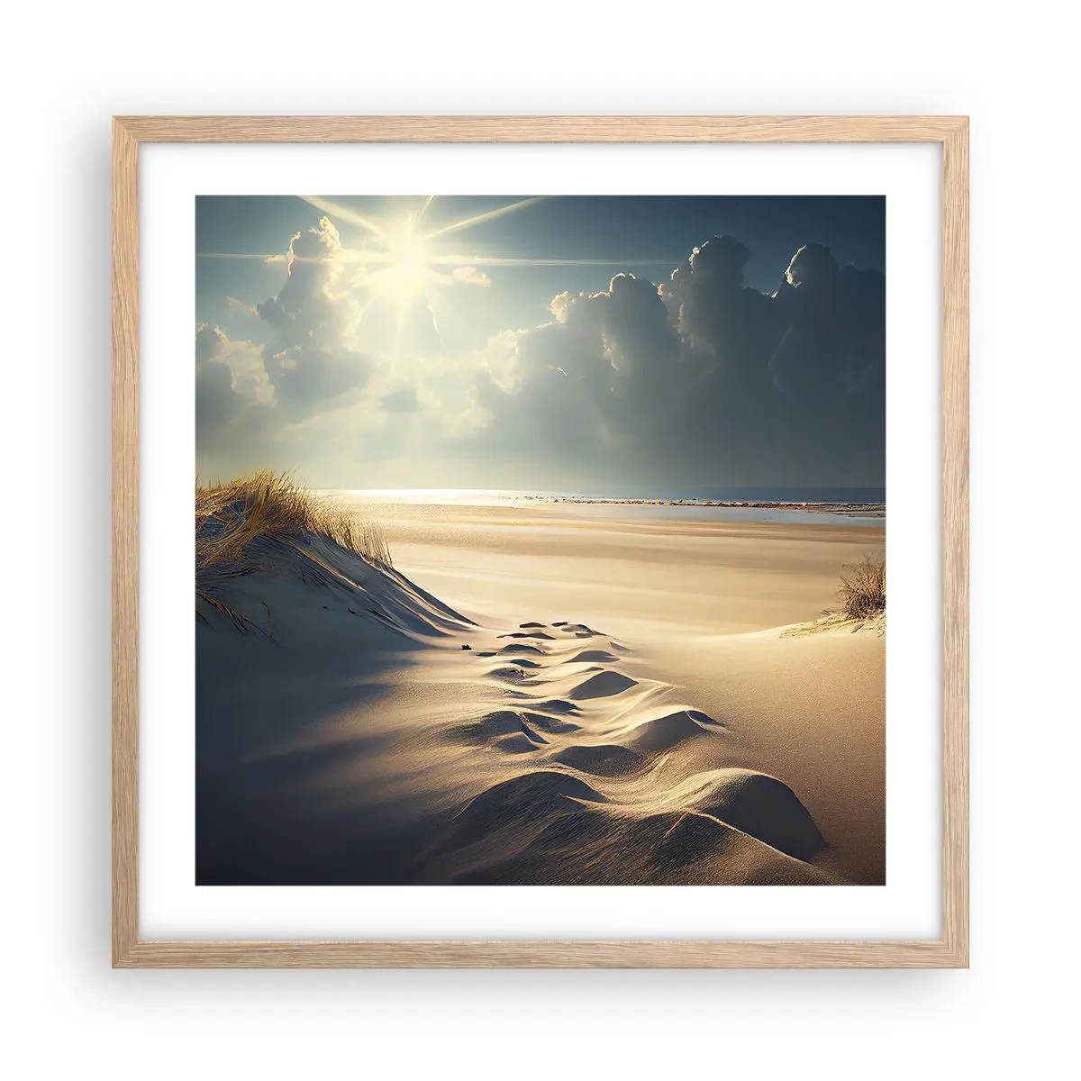 Poster in cornice rovere chiaro - Paesaggio rilassante - 50x50 cm