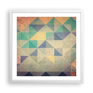Poster in cornice bianca - La repubblica dei triangoli - 50x50 cm