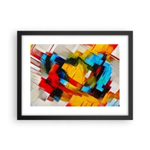 Poster in cornice nera - Intreccio multicolore - 40x30 cm