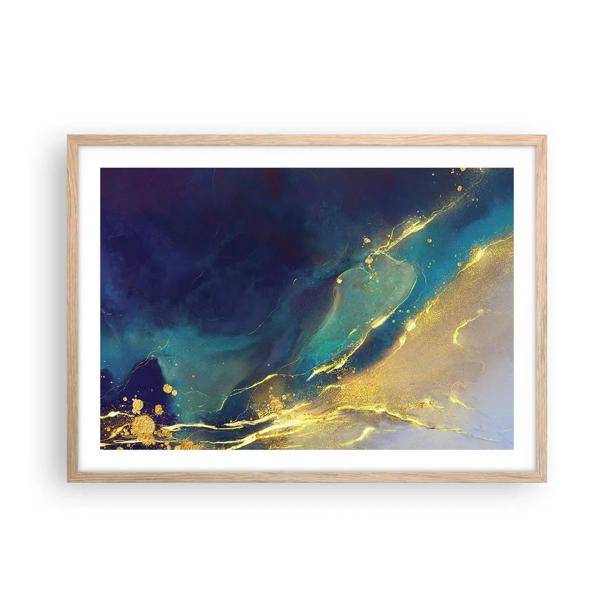 Poster in cornice rovere chiaro - La palude dorata - 70x50 cm