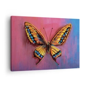 Quadro su tela - Stampe su Tela - Farfalla colorata su uno sfondo astratto - 70x50cm - Gioielli della natura - Decorazione murale moderna per soggiorno e camera da letto ARTTOR
