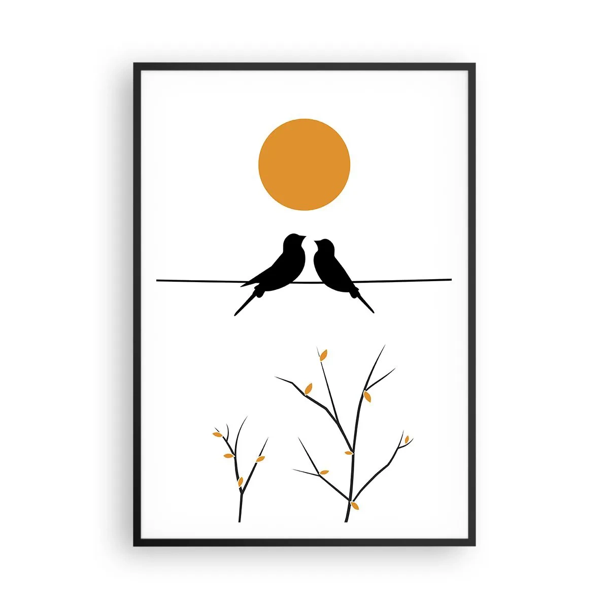 Poster in cornice nera - Sera da usignoli - 70x100 cm