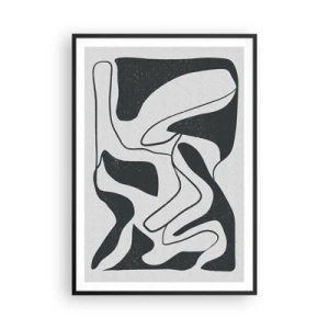 Poster in cornice nera - Gioco astratto nel labirinto - 70x100 cm