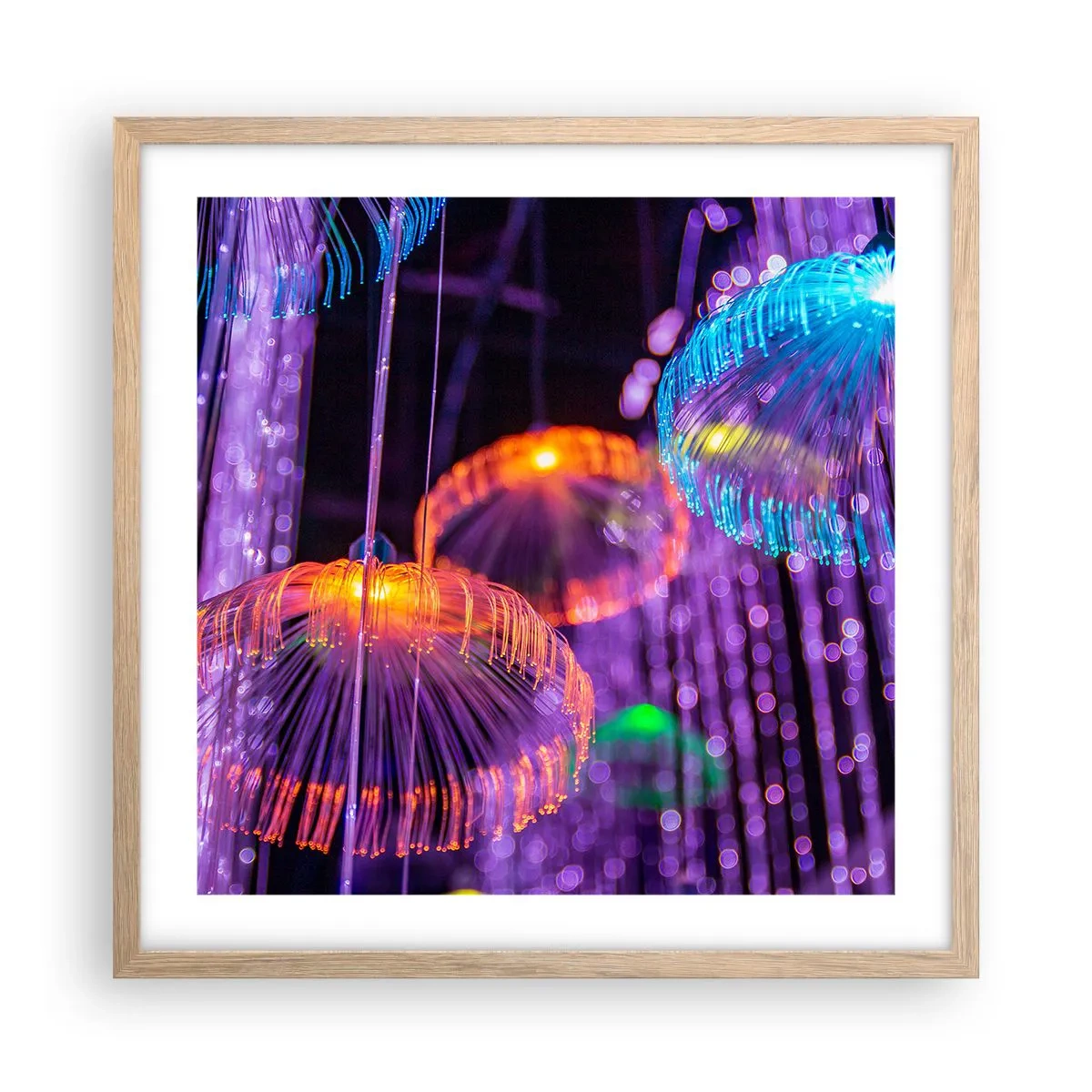 Poster in cornice rovere chiaro - Fontane di luce - 50x50 cm