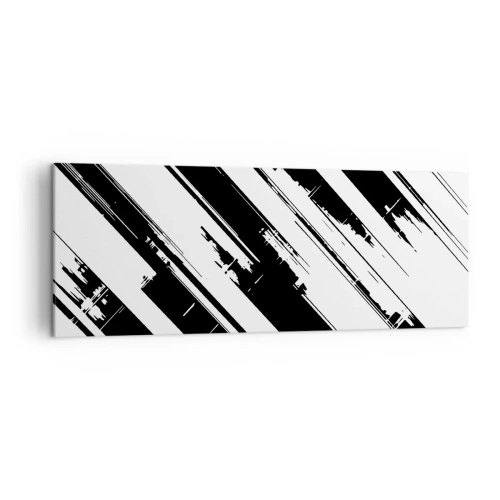 Quadro su tela - Stampe su Tela - Linee in bianco e nero e motivi geometrici in stile moderno - 140x50cm - Composizione intensa e dinamica - Decorazione murale moderna per soggiorno e camera da letto ARTTOR