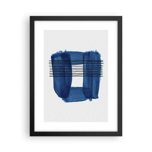 Poster in cornice nera - Composizione blu e nera - 30x40 cm