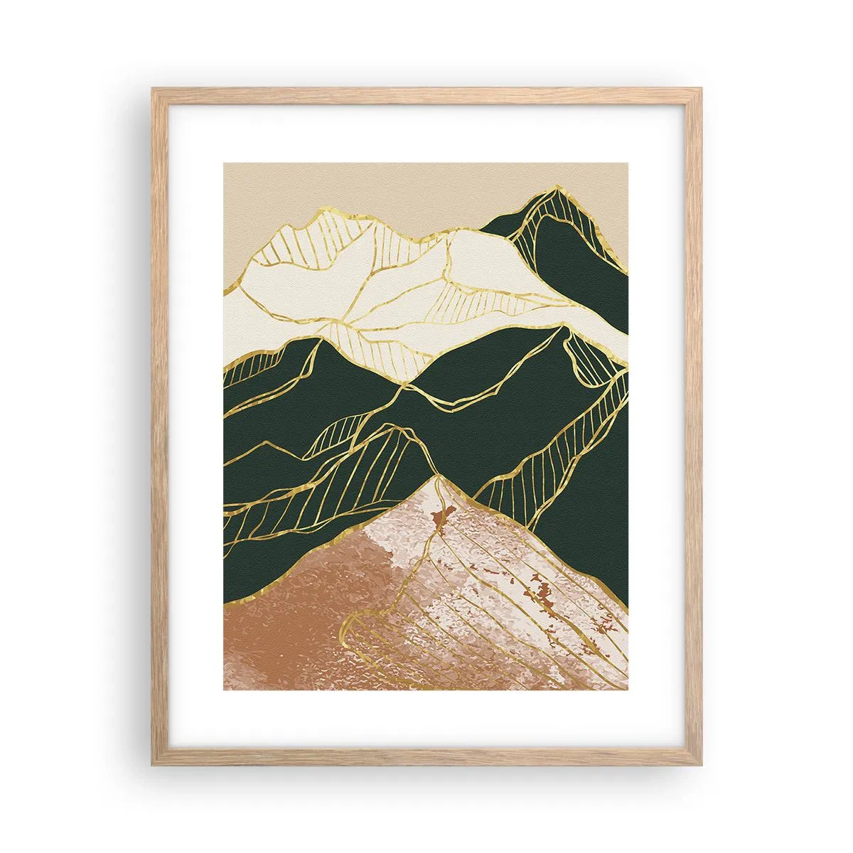 Poster in cornice rovere chiaro - Cime d'oro - 40x50 cm