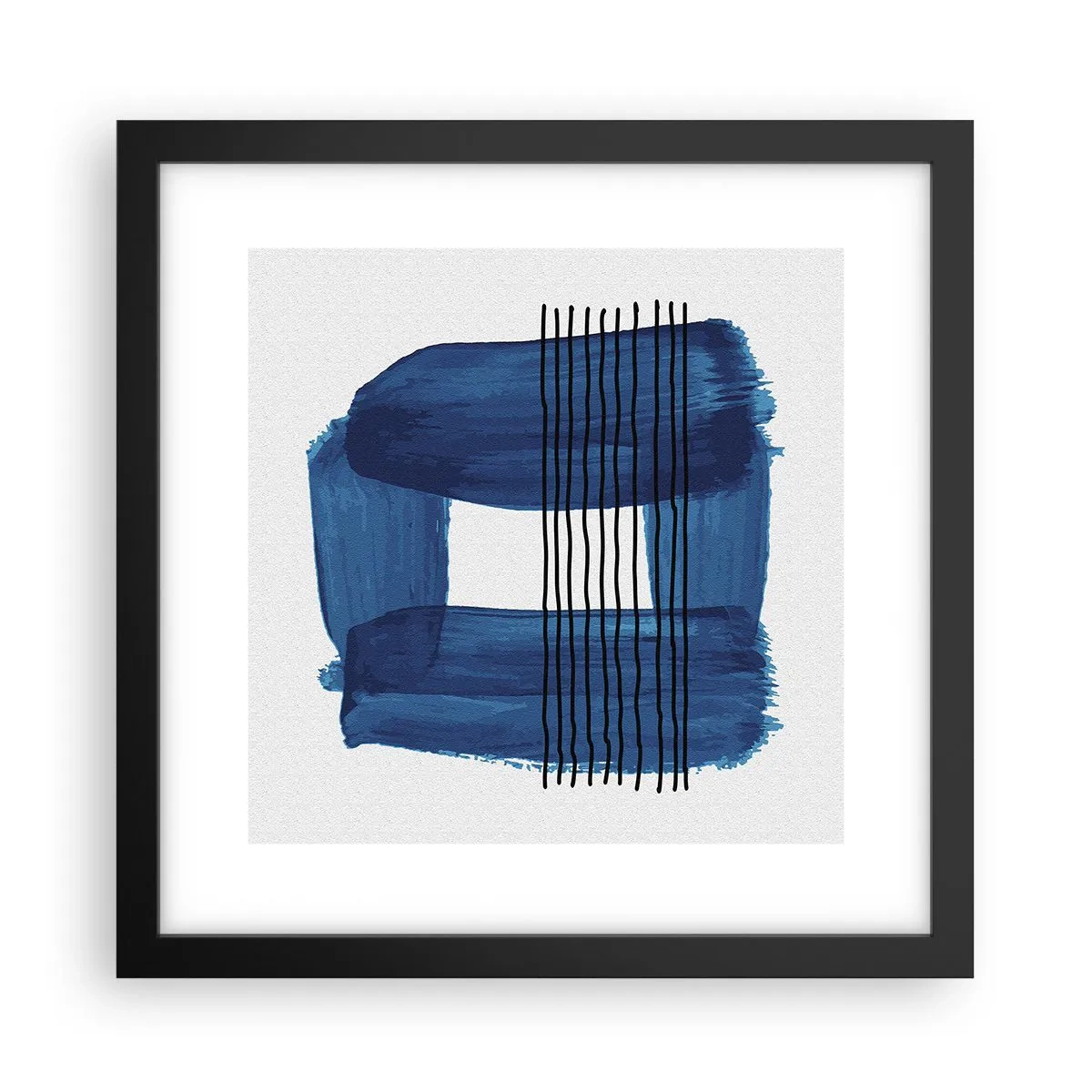 Poster in cornice nera - Composizione blu e nera - 30x30 cm
