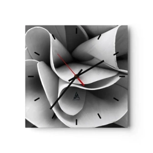 Orologio da parete - Orologio in Vetro - Dettagli in bianco e nero di forme astratte - 30x30cm - Avviene nello spazio - Decorazione murale moderna per soggiorno e camera da letto ARTTOR