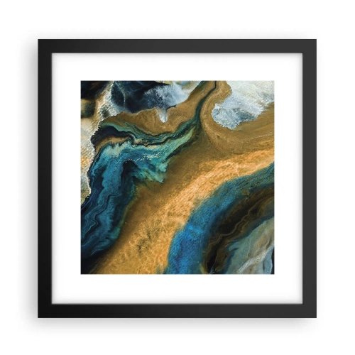Poster in cornice nera - Blu-oro: influenza reciproca - 30x30 cm