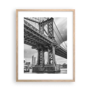 Poster in cornice rovere chiaro - Verso il cuore della città - 40x50 cm