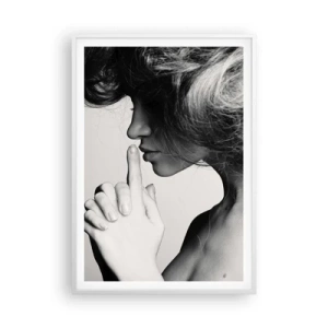 Poster in cornice bianca - Ascoltando se stessa - 70x100 cm