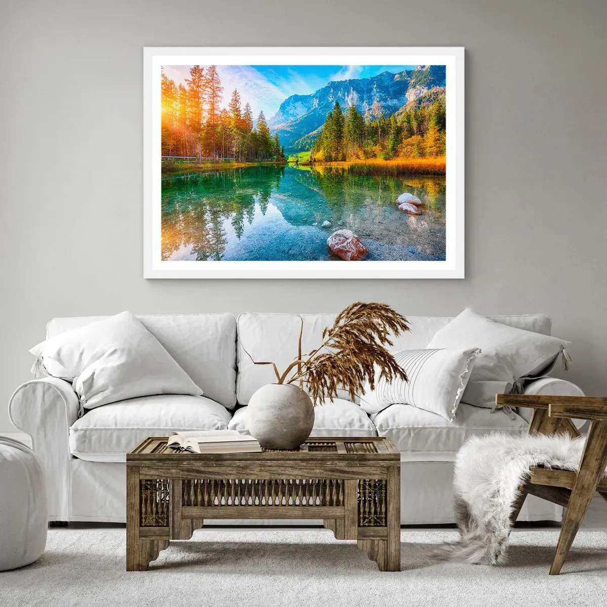 Poster in cornice bianca - La mitezza dell'autunno - 100x70 cm