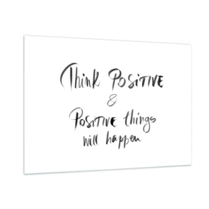 Quadro su vetro - Un'iscrizione motivazionale in stile minimalista - 100x70cm - Come vivere? - Decorazione murale moderna per soggiorno e camera da letto ARTTOR