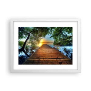 Poster in cornice bianca - Non avere fretta, siediti - 40x30 cm