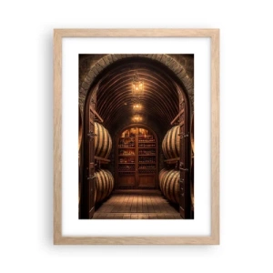 Poster in cornice rovere chiaro - L'atmosfera della cantina - 30x40 cm