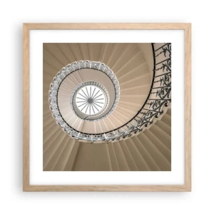 Poster in cornice rovere chiaro - Al centro della chiocciola - 40x40 cm