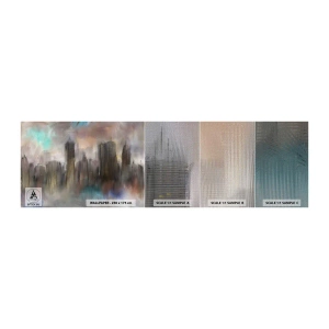 Campione di Fotomurale Premium Canvas - Composizione con acciaio, pietra e nebbia - Città, Architettura, Pezzo - 100x30 cm