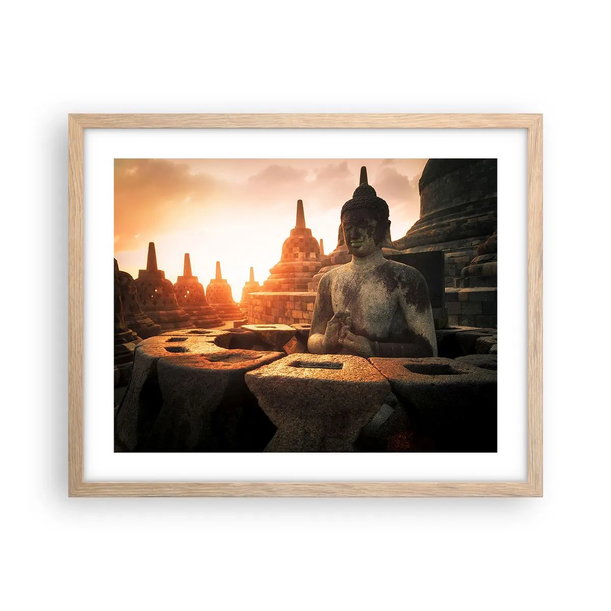 Poster in cornice rovere chiaro - La pagoda della grande saggezza - 50x40 cm