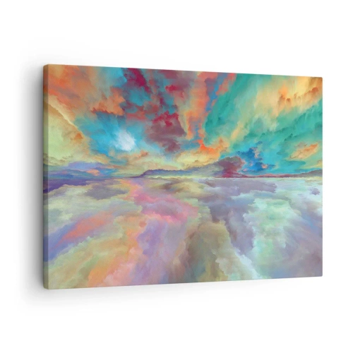 Quadro su tela - Stampe su Tela - Paesaggio di nuvole colorate in stile astratto - 70x50cm - Due cieli - Decorazione murale moderna per soggiorno e camera da letto ARTTOR