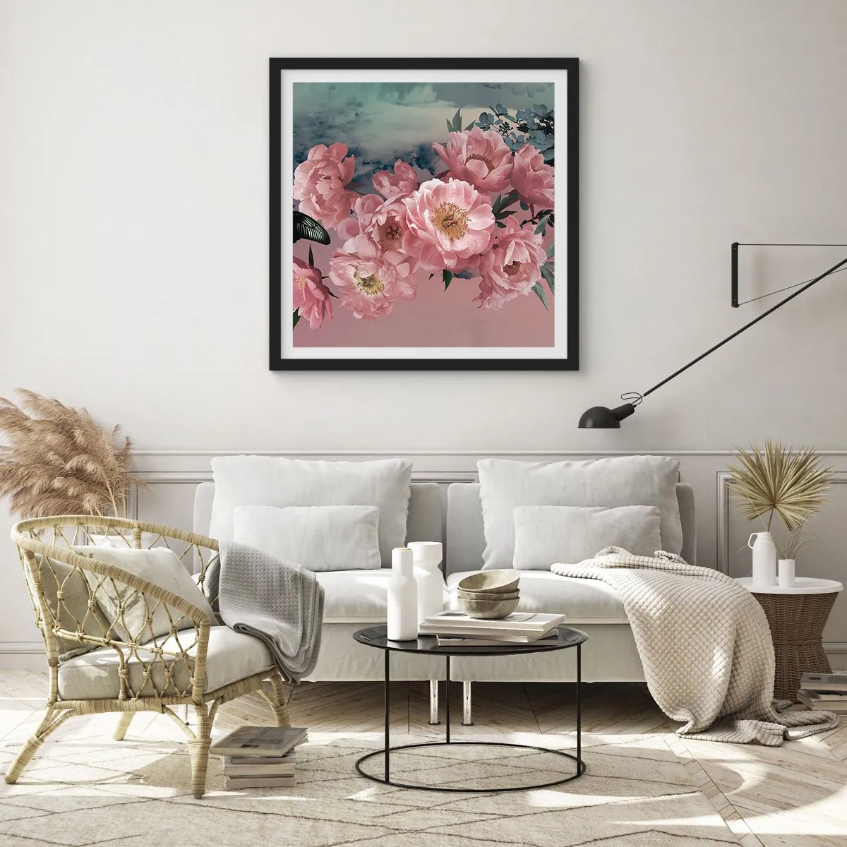 Poster in cornice nera - L'apice della romanticità - 60x60 cm