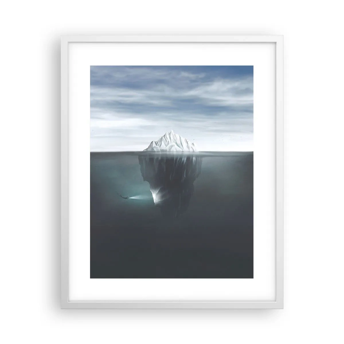Poster in cornice bianca - Mistero sottomarino - 40x50 cm